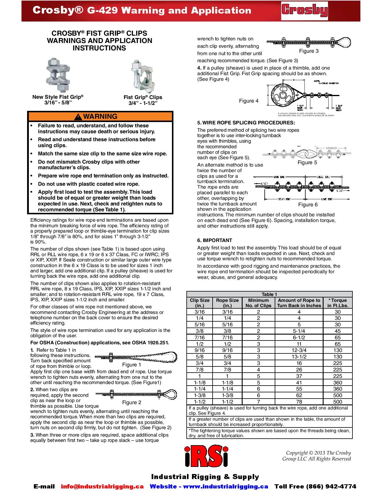 G-429N Crosby Fist Grip Wire Rope Clip | USA